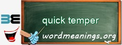 WordMeaning blackboard for quick temper